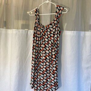 BCBG Max Azria COMFY dress with pockets!, salmon, light blue and navy, Size L